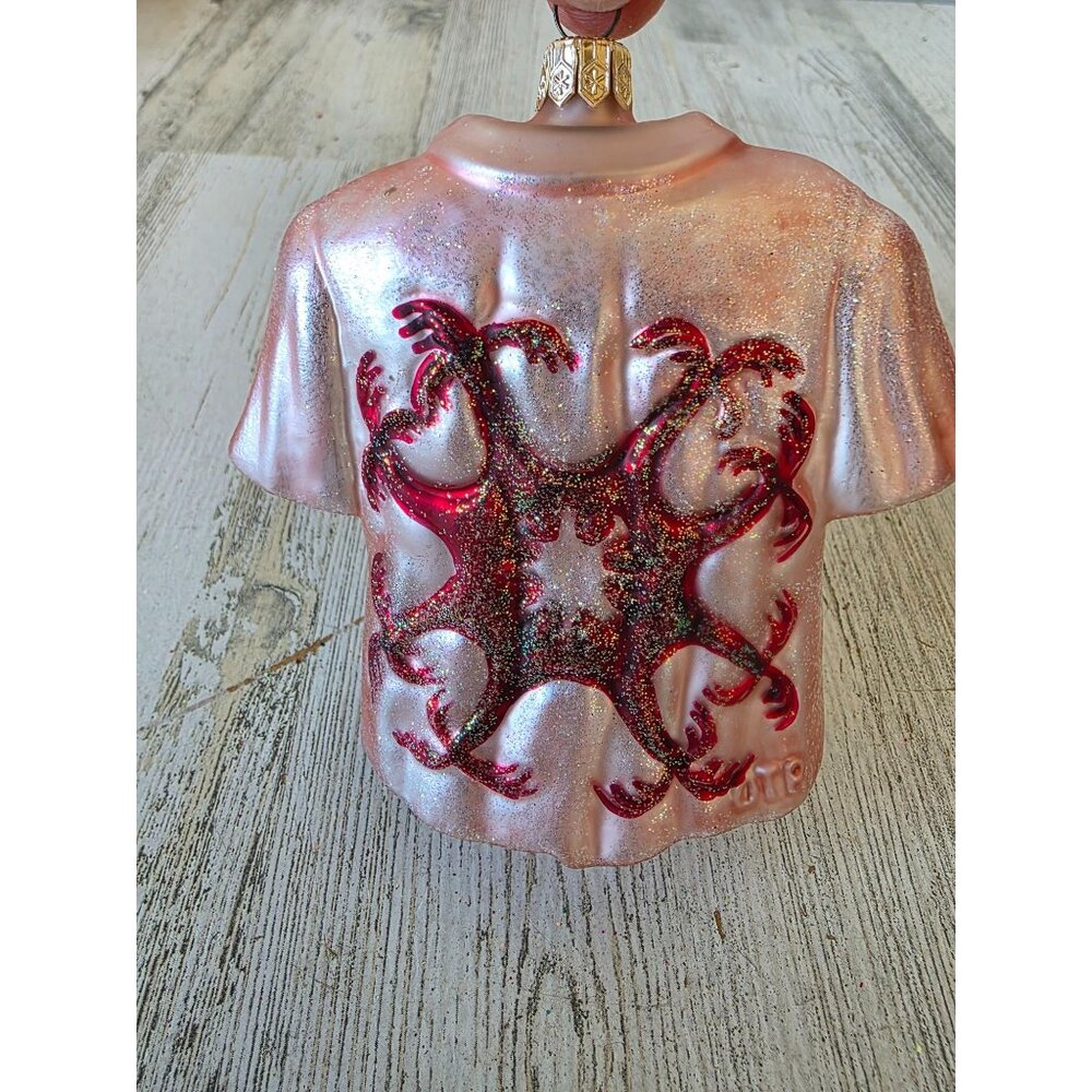 Hawaiian pink glitter shirt ornament remember pulling Xmas tree‎